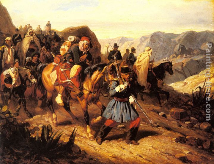Returning from Battle painting - Hippolyte Bellange Returning from Battle art painting